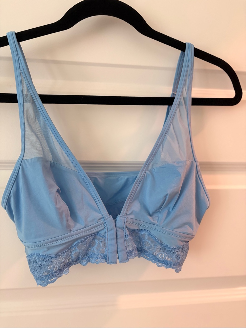 Light Blue Satin Aerie Bralette Size Large